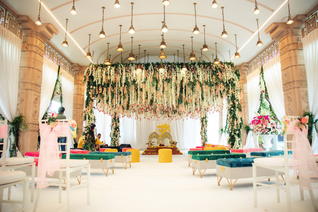 Elegant LED trussing blending into wedding décor Malaysia